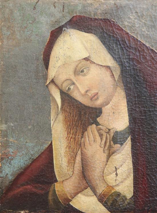 17th century German School Mater Dolorosa - The Virgin Mary 12.5 x 9.75in. unframed